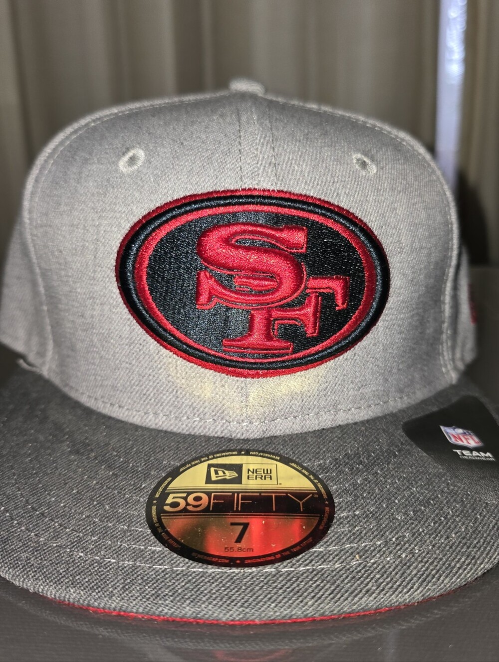 New Era 59FIFTY Gray and Red San Francisco SF Fitted Cap
